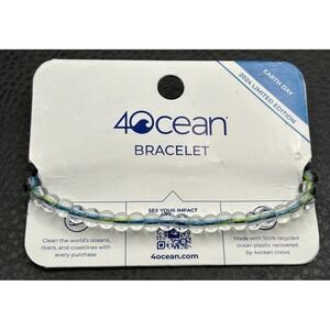 4ocean Earth Day 2024 Limited Edition Beaded Bracelet Blue Green Recycled